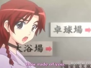 Rūdmataina hentai pievilcīgs hottie sniedzot zīle darbs uz anime video